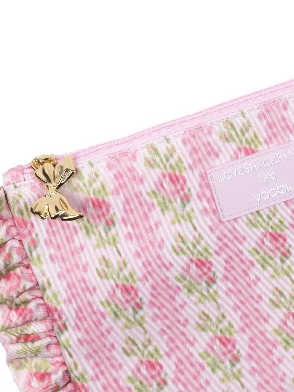 LoveShackFancy x Target - Yoobi Blooming Heirloom Flat Zip Pencil Case Ruffles - Picture 3 of 4